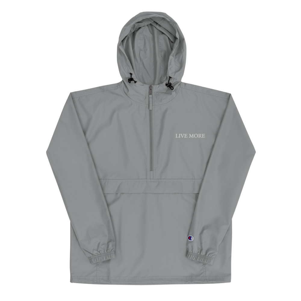 Live More Embroidered Champion Packable Jacket - Live More
