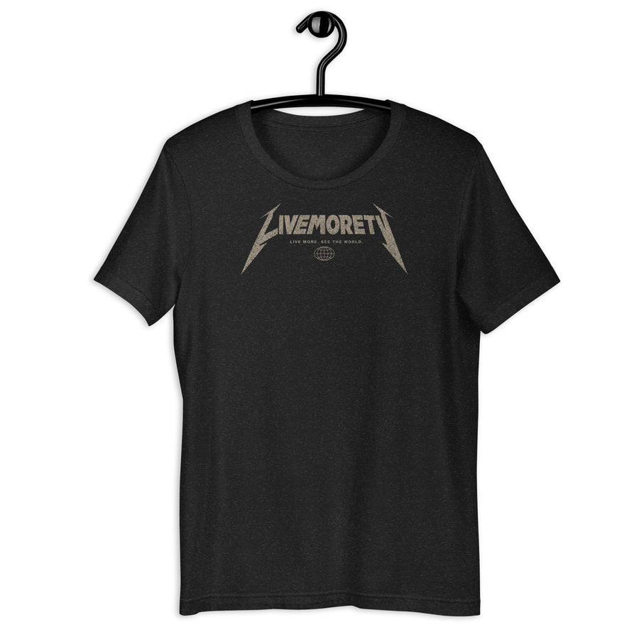No Signal World Tour Tee in black heather front view