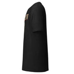 LiveMoreTV Haunted House Tee in Black Heather, left side view