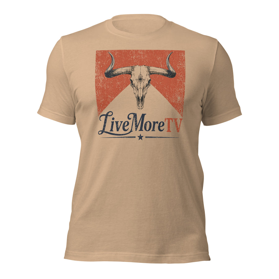 Americana Heritage Tee in tan front view