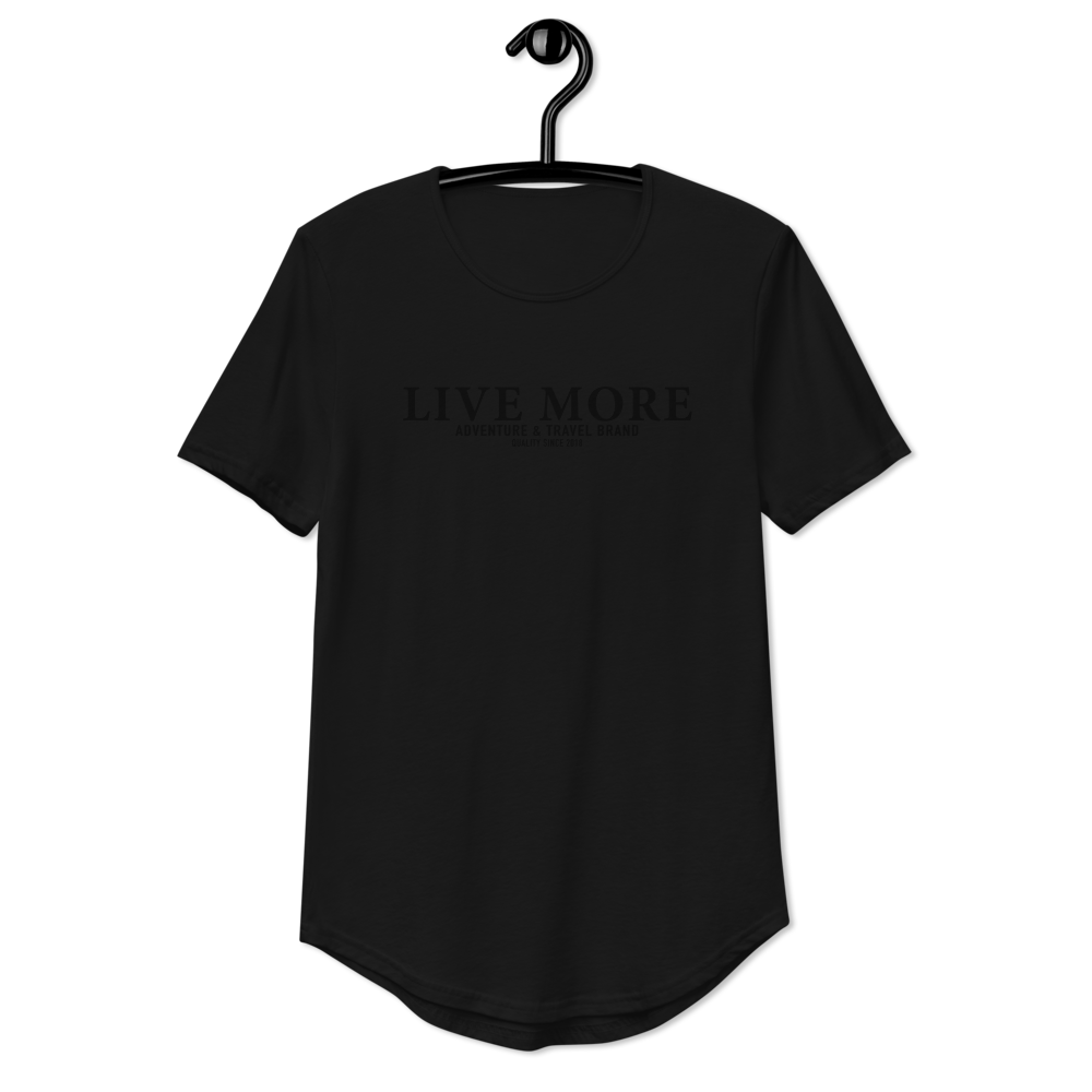 Live More Brand Men's Curved Hem T-Shirt