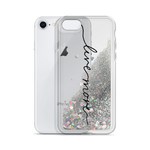 Live More Cursive Liquid Glitter Phone Case